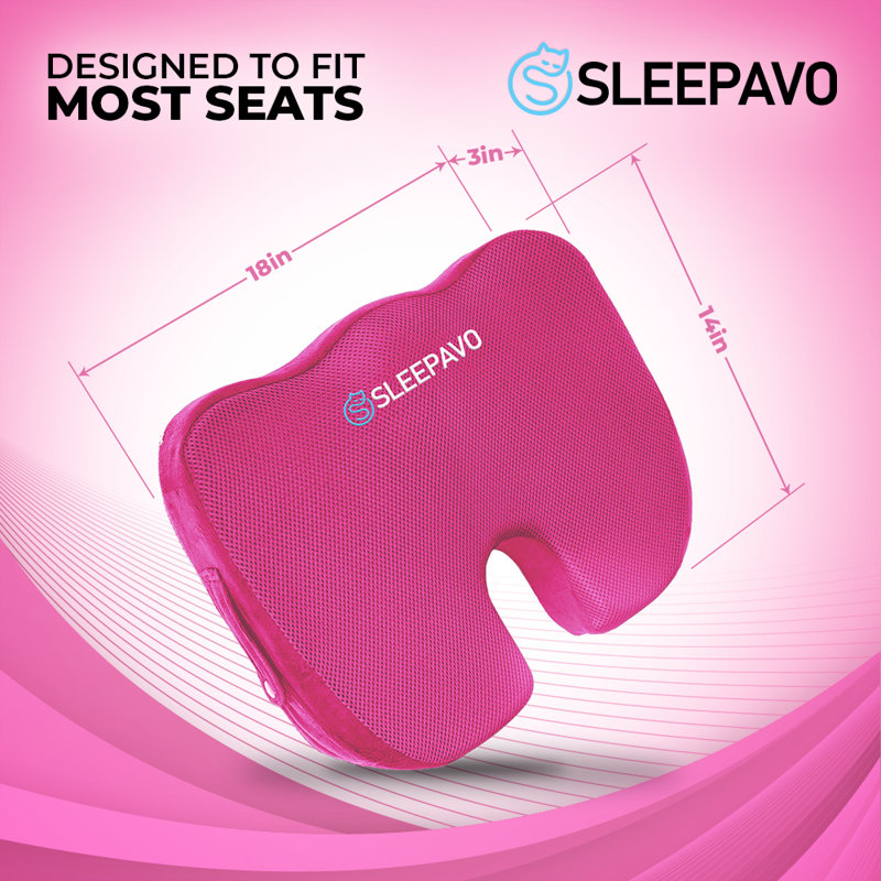 Coussin de siège en mousse viscoélastique Sleepavo, Rose
