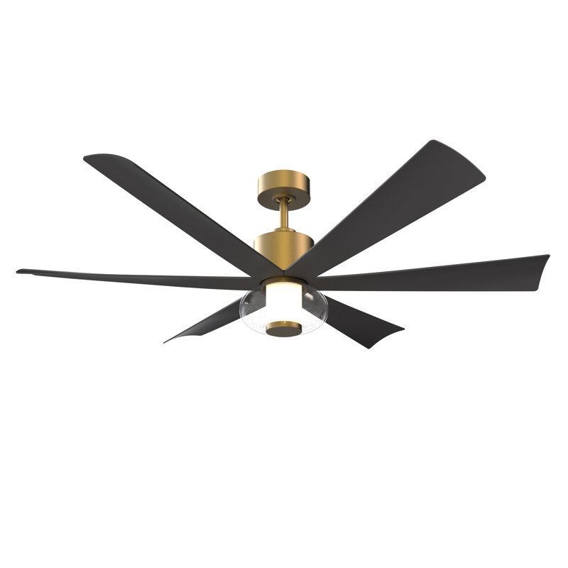 Ventilateur de plafond intelligent DEL 5CCT Veyra, Charbon, Laiton
