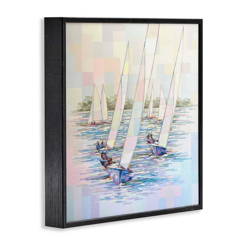 «Stay the Course», art de la giclée encadrée par bateau, design par Linda Sperruche, H 24 po x l 24 po