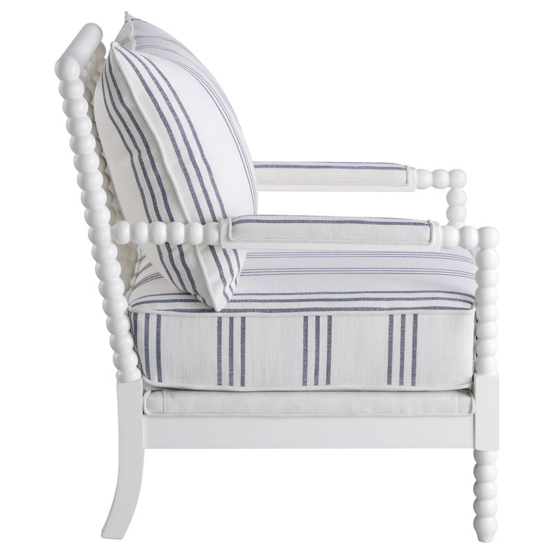 Fauteuil d'appoint à rayures blanches et bleu marine
