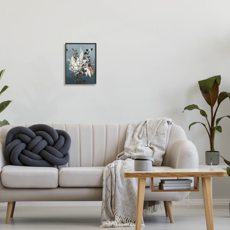 Art floral moderne par giclée par Design Fabrikken, H 14 po x l 11 po x P 1,5 po, Giclée encadrée noir minuit