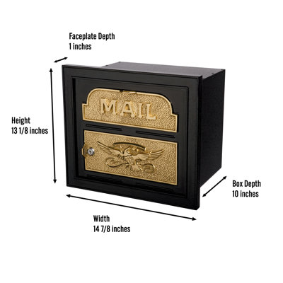 Classic Faceplate Mailbox - with Polished Brass Accents