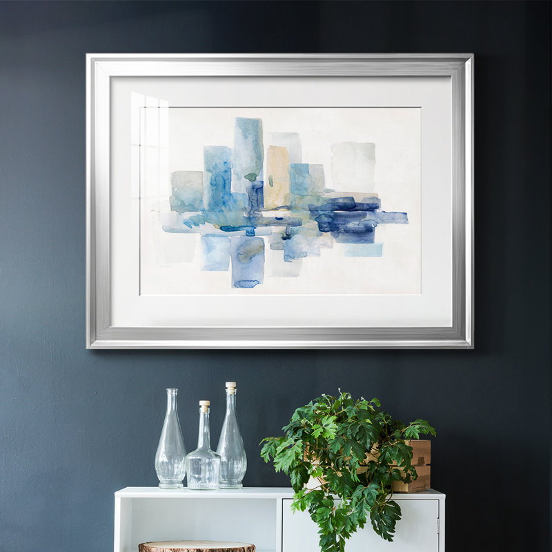 «Soft Skyline» avec cadre en I et cadre biseauté mat et verre, Argent, H 15 po x l 21 po x P 1,5 po