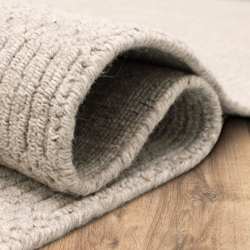 Tapis beige en laine tissé à la main, Rectangle de 5 pi x 8 pi