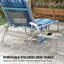 Chaise longue d'extérieur avec trou pour le visage et table d'appoint