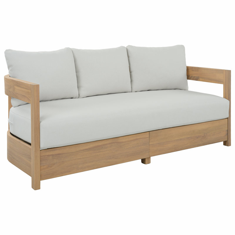 Kento 3 Seater Sofa, Ivory, Oak