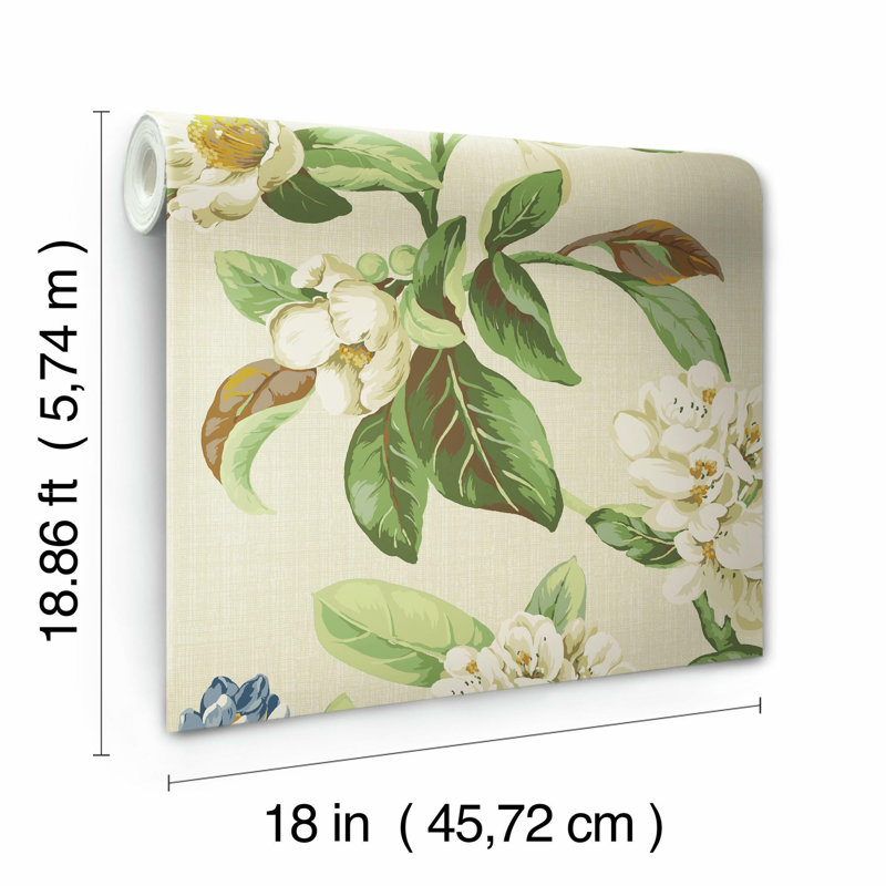 Rouleau de papier peint adhésif L 18,86 pi x l 18 po Waverly, Beige