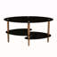 Table basse noire ovale en verre