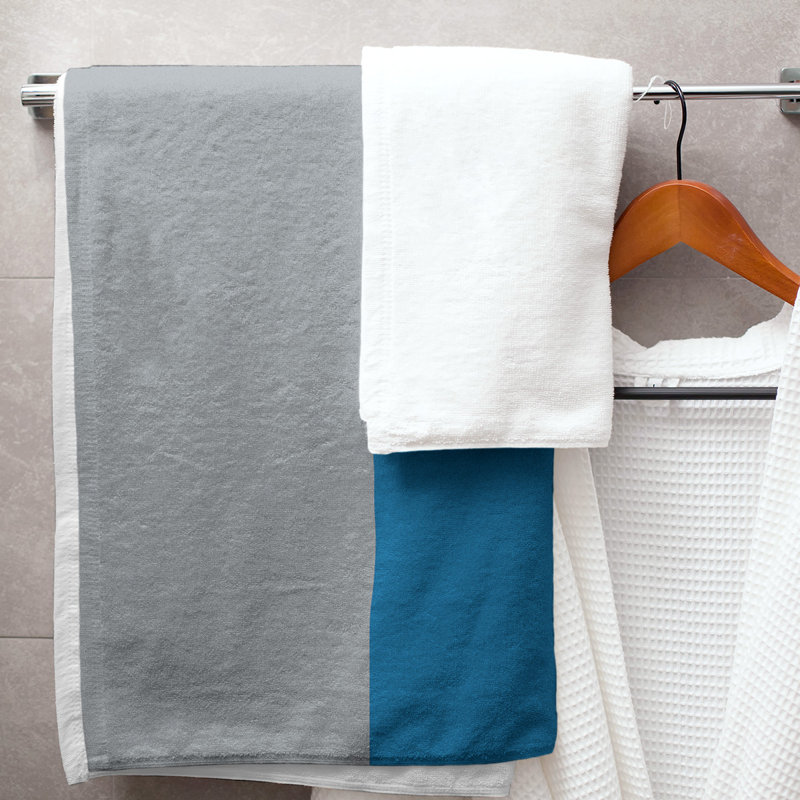 Beach Towel, Light Gray/Blue, Bath Towel