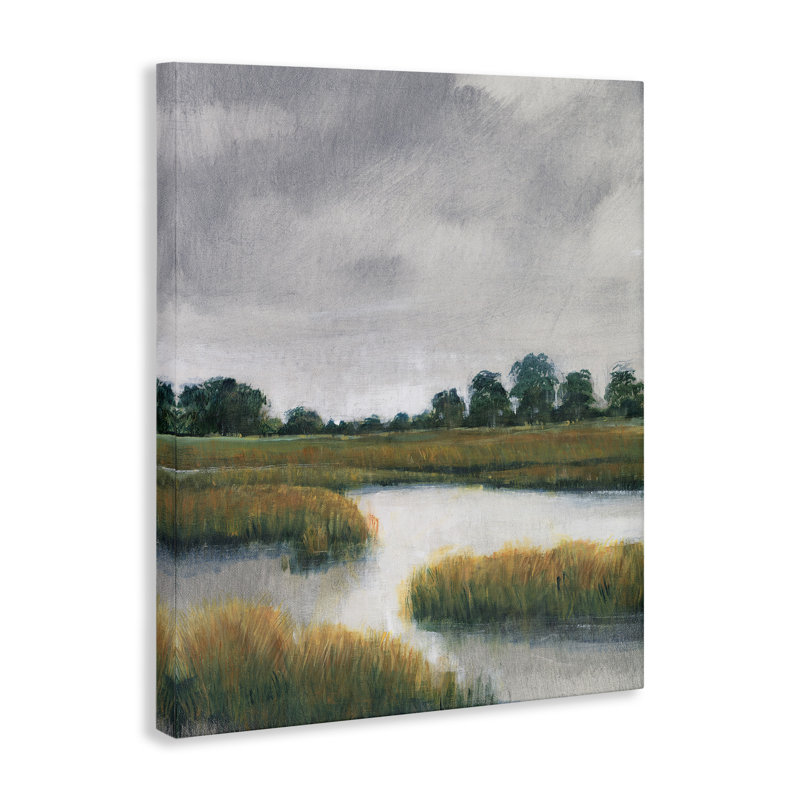 Art mural sur toile paysage de marais nuageux par Tim Otoole, H 48 po x l 36 po x P 1,5 po