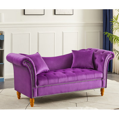 Repose-pieds de rangement rectangulaire en velours Jalinqua