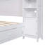 Lit double en bois avec armoire et tablette tout-en-un, blanc