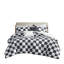 Édredon double / grand, motif à carreaux, 2 taies décoratives, coussins, rembourrage, lavable, vapeur, taies décoratives compressées et style moderne, lavable à la machine