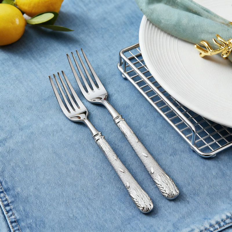 Ensemble de couverts 45 pièces pour 8 pièces Versailles, ensemble de couverts en acier inoxydable 18/10 avec poignées gravées royales, finition polie miroir robuste pour les repas formels