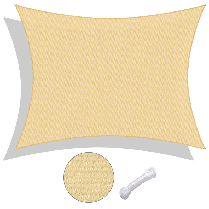 Yescom 20' x 23" Rectangular Shade Sail, 192" W x 144" L , Ivory