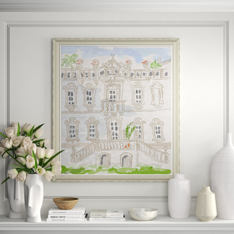 Malmaison Giclee Print by Dana Gibson, White Frame, 43"H x 33"W x 1.25"D