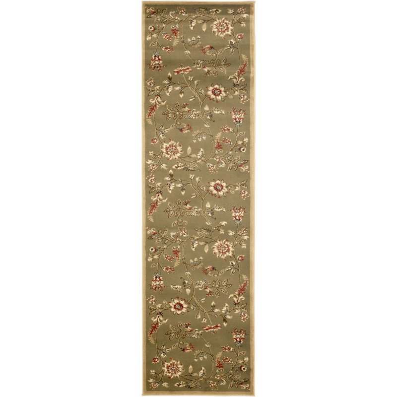 Tapis à motif floral Carolane, Tapis de couloir 2 pi 3 po x 16 pi
