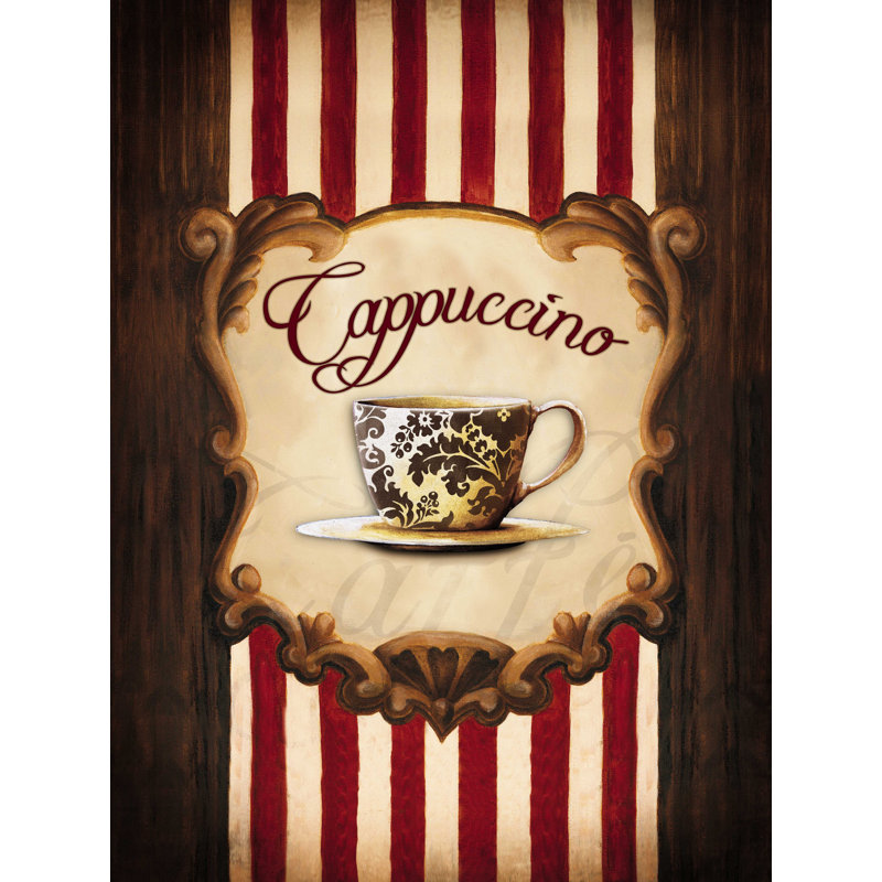 Cappuccino Caffe - impression sur toile tendue, H 16 po x l 12 po