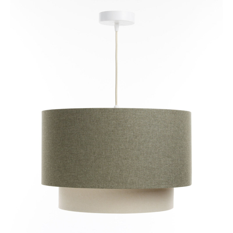 Cornia 1 - Light Drum Pendant, Green Olive/Beige