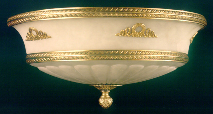 Crompton Glass Flush Mount, French Gold