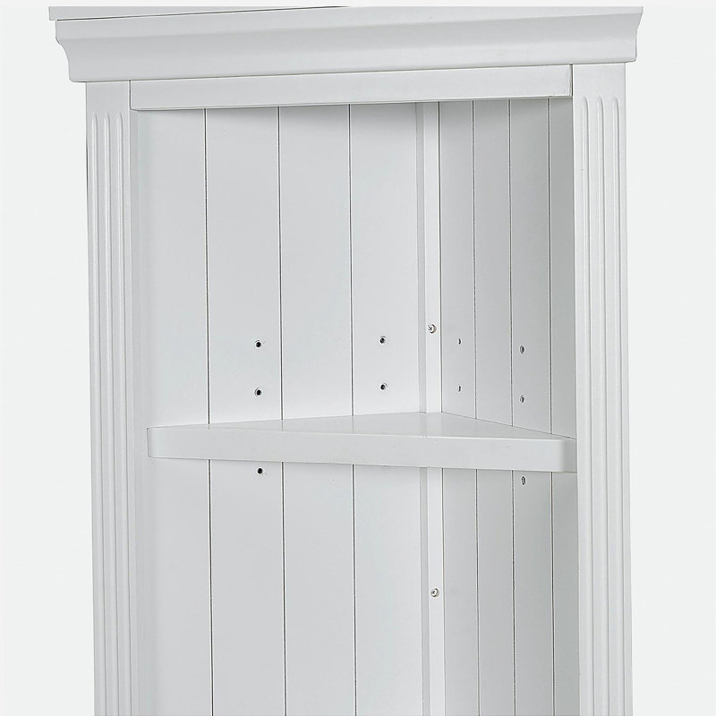 Étagère d'angle moderne de 83,4 pouces de hauteur, bibliothèque d'angle à cinq niveaux, étagère de rangement verticale