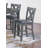 Modern Style Gray Dining Table 6X Chairs 7Pcs Counter Height Set Cushion Seat Nailhead X-Cross Back Chairs Dining Room Furniture