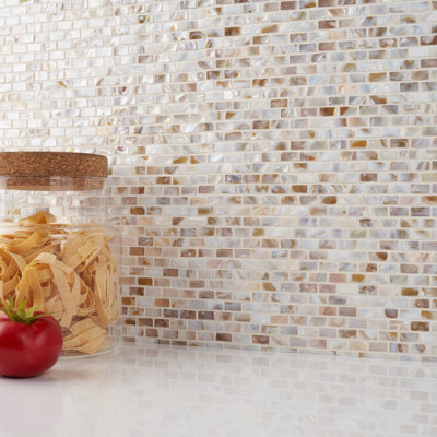 Baroque 0.25" X 0.75" Seashell Brick Joint Mosaic Wall Tile