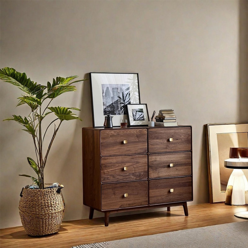 Walnut Storage Cabinet with Spacious Compartments