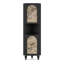 Armoire de coin noire en bois massif