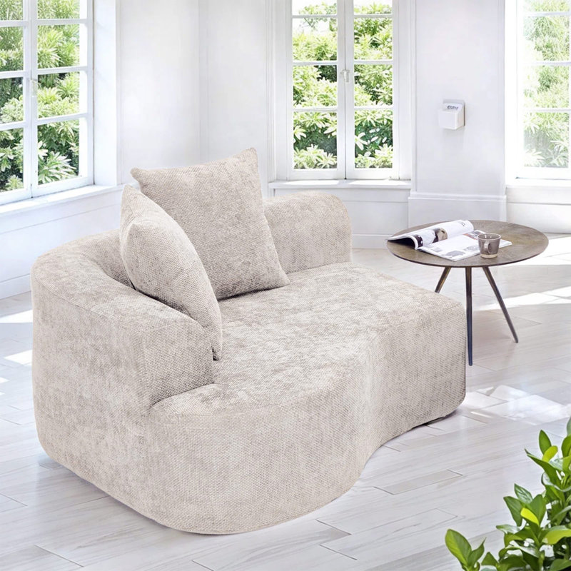 Chaise longue rembourrée incurvée sans siège requise