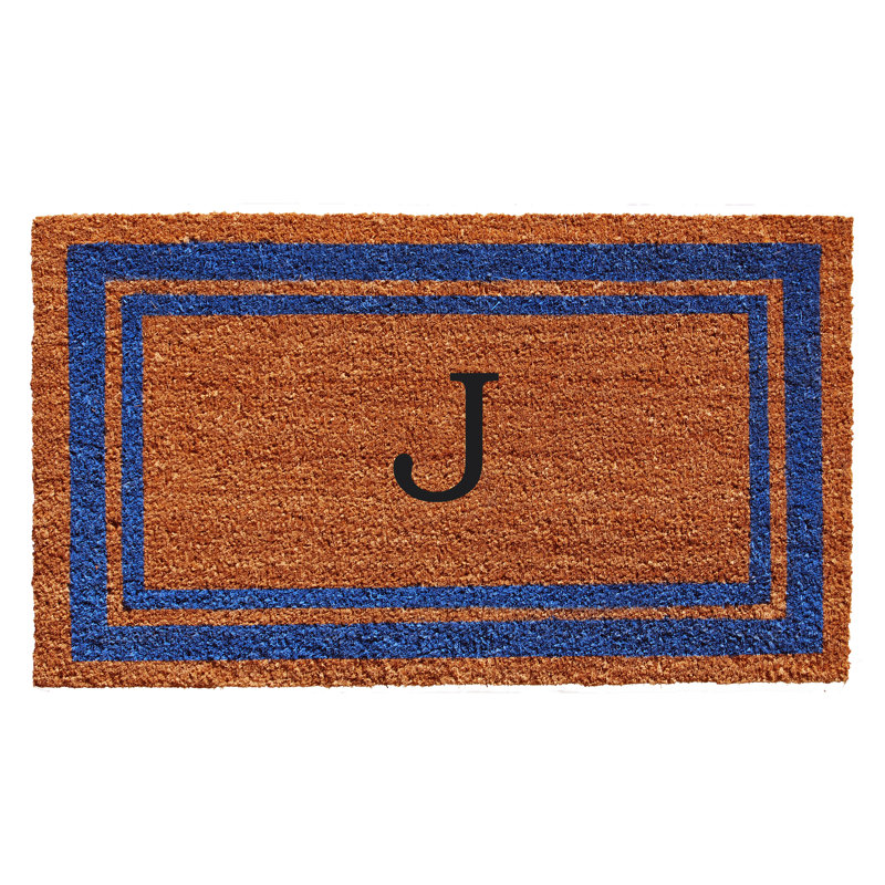 Tapis d'entrée antidérapant Stortz, Bleu / Brun, J, Rectangle 1 pi 6 po x 2 pi 6 po