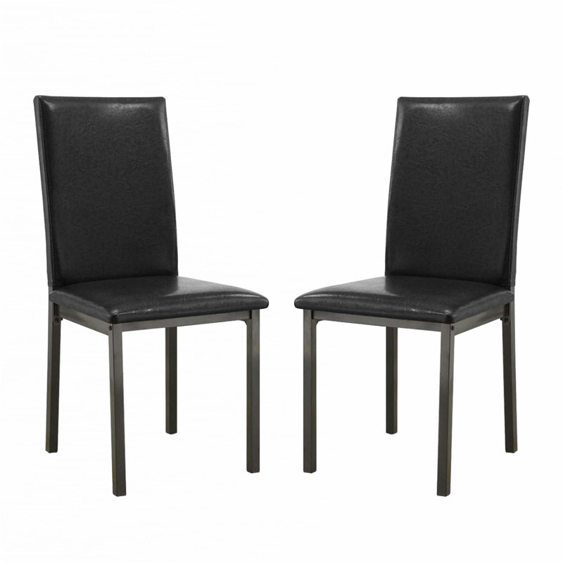 Ensemble de 2 chaises d'appoint rembourrées en similicuir