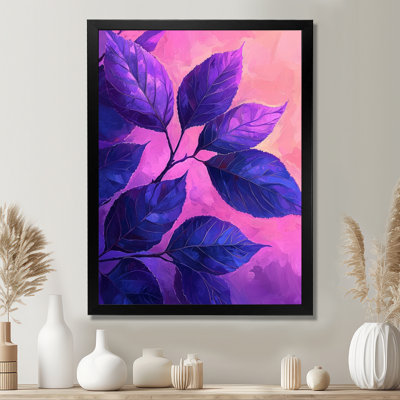 Plum Leaves Evening Collage III - Art mural floral