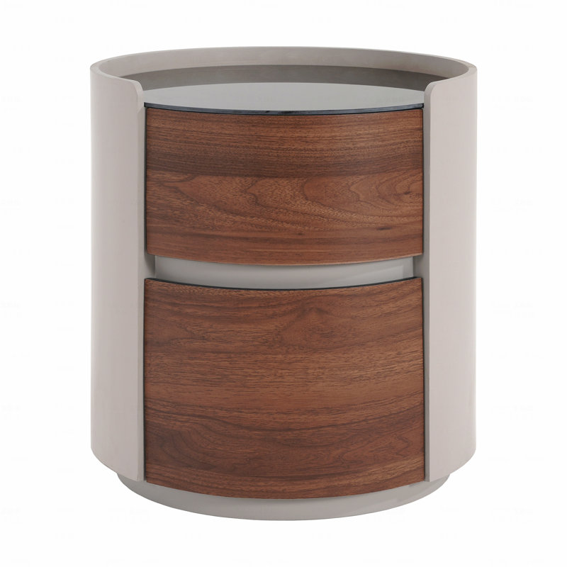 Retro Double Storage Round Side Table