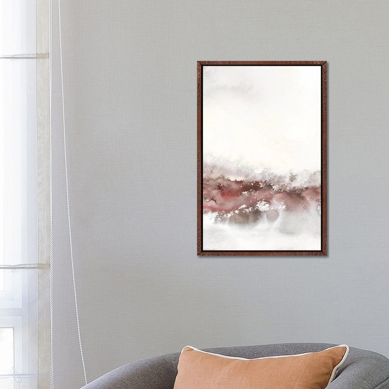 Soft Waves II by Carol Robinson - Painting on Canvas, Classic Brown Wood Framed, 66.04 cm H x 45.72 cm W