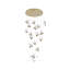Lustre 15 lumières à DEL en laiton teinté avec pendentifs papillon-158406249-158406251