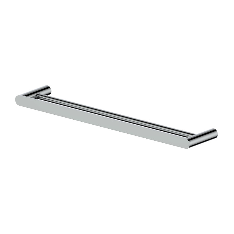Crystal Bay Double 24" Wall Mounted Towel Bar, Chrome