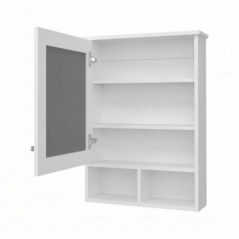 Pharmacie avec porte et miroir inclus, Blanc