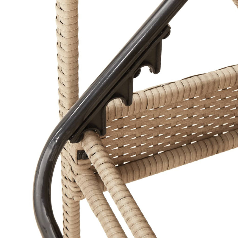 Dossier réglable standard Sun Lounger PE Rattan, Gris clair, Beige