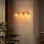 Éclairage pour meuble-lavabo moderne 24 po avec 3 abat-jours en verre givré, applique murale pour salle de bain 3 lumières avec base E12, luminaire en verre soufflé à la main à intensité variable, direction à double fixation