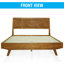 Structure de lit plateforme en bois massif avec tête de lit - Style moderne Mid-Century, grain de bois sculpté, assemblage facile avec outil intelligent, aucun sommier tapissier requis-253314979-253314978