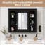 Armoire de toilette murale avec miroir, rangement et étagères ouvertes-286092090
