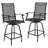 All-Weather PVC-coated polyester Swivel Patio Stools and Deck Chairs with High Back & Armrests-1584951347