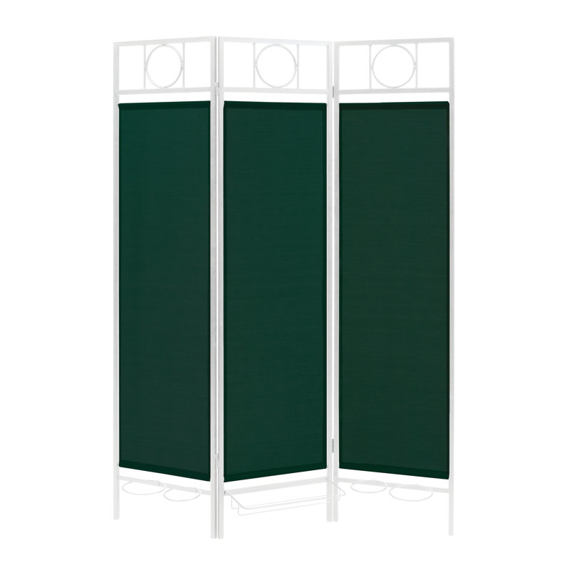 Paravent contemporain d'extérieur, Blanc / Vert forêt