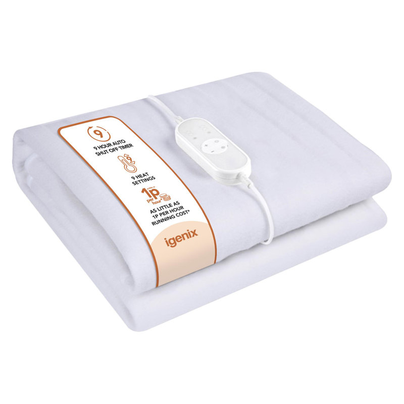 Igenix HEATED UNDERBLANKET SINGLE 135CM X 65CM WHITE, King
