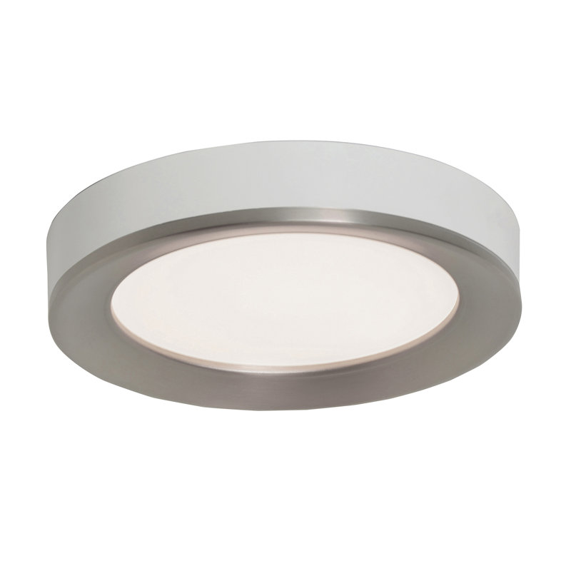 Maupin Acrylic Flush Mount, Satin Nickel, 2" H x 12" W x 12" D