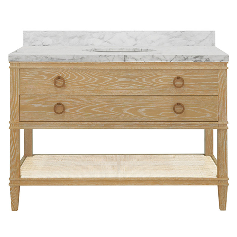Cutler 36.5'' W Single Vanity, 48", Brown/Ivory