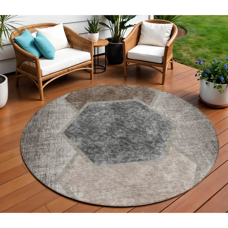 Tapis rond 8 po taupe