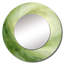 «Green Serene Spiral Dreams» - miroir décoratif à spirales abstraites, grand miroir mural rond vert, impression sur métal-99620899