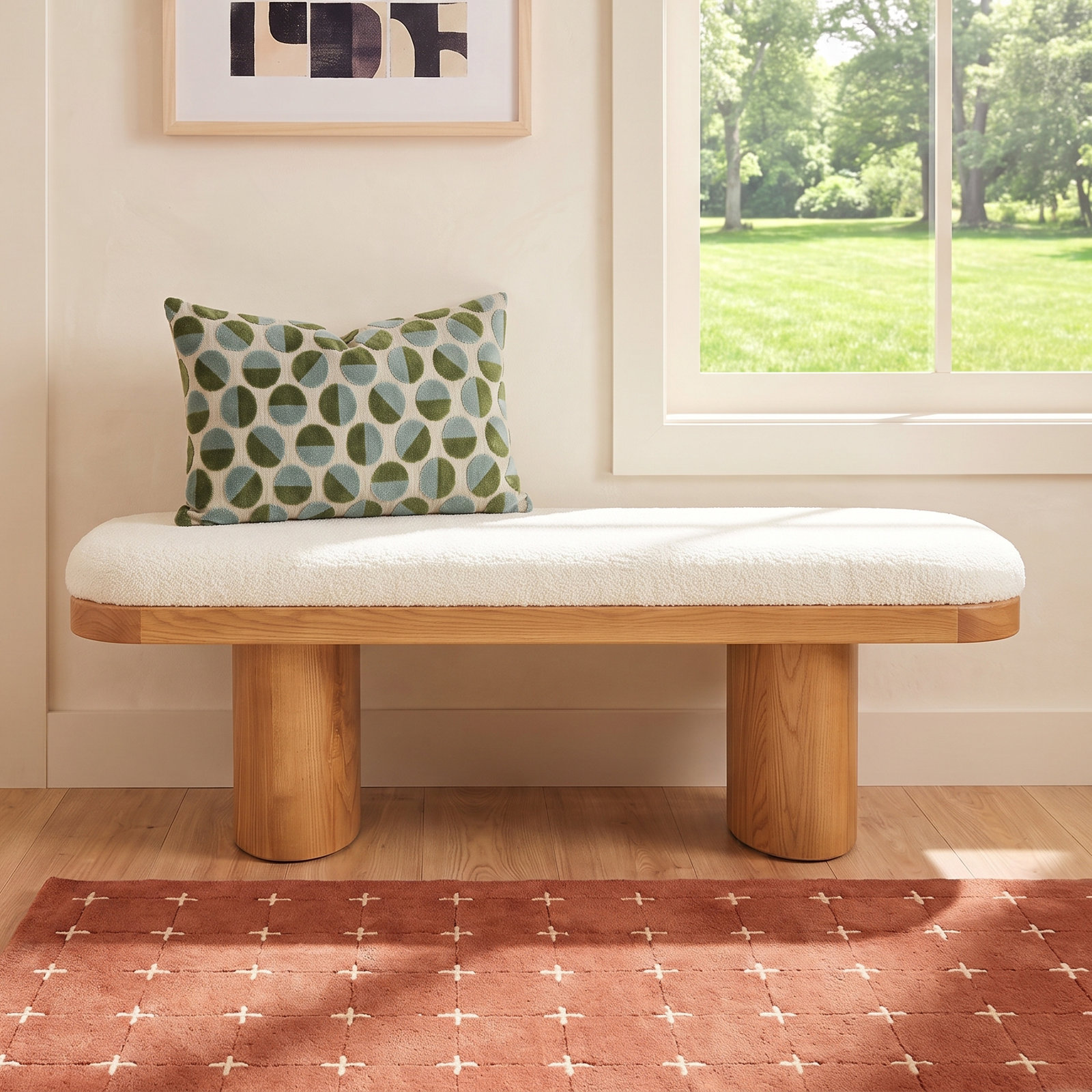 Hilarie Entryway Bench, 16" H x 48" W x 16.5" D